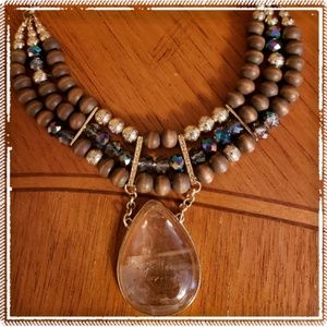 Brown wooden necklace